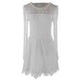 thumbnail image 1 of Fashion Womens Classic Chinese Collar Long Sleeve Lace Overall Dress White, 1 of 6