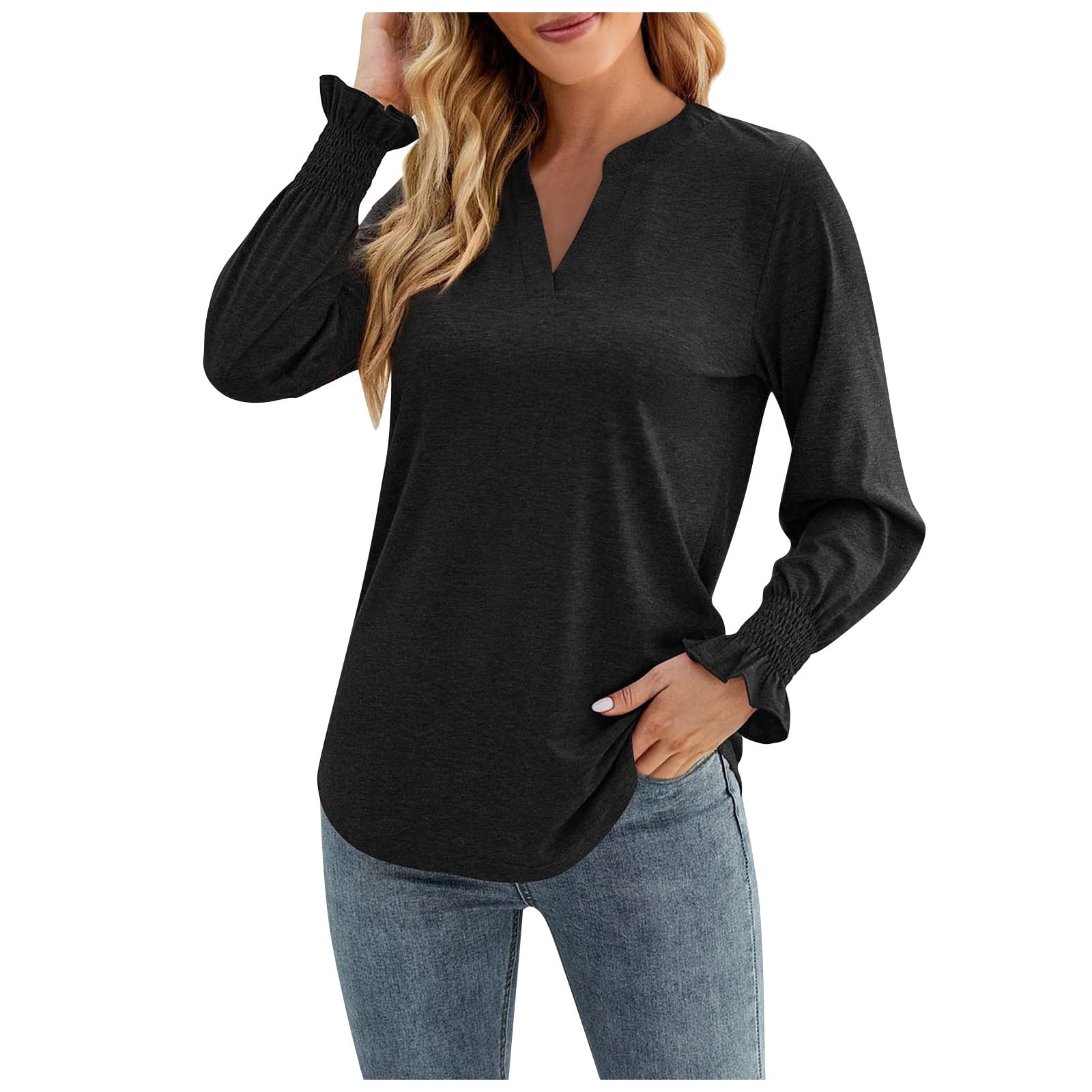 Fashion Womens Clothing Fall 2023, Club Outfits For Women Womens Button  Down Shirt Long Sleeve Women's Autumn Winter Fashion Casual V-Neck Solid  Color