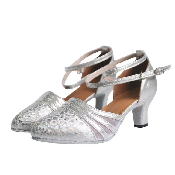 Fashion Womens Dancing Shoes Breathable High Heels Outdoor Leisure Sandals Platform for Women High Hee Sequins Shoes Social Dance Shoes