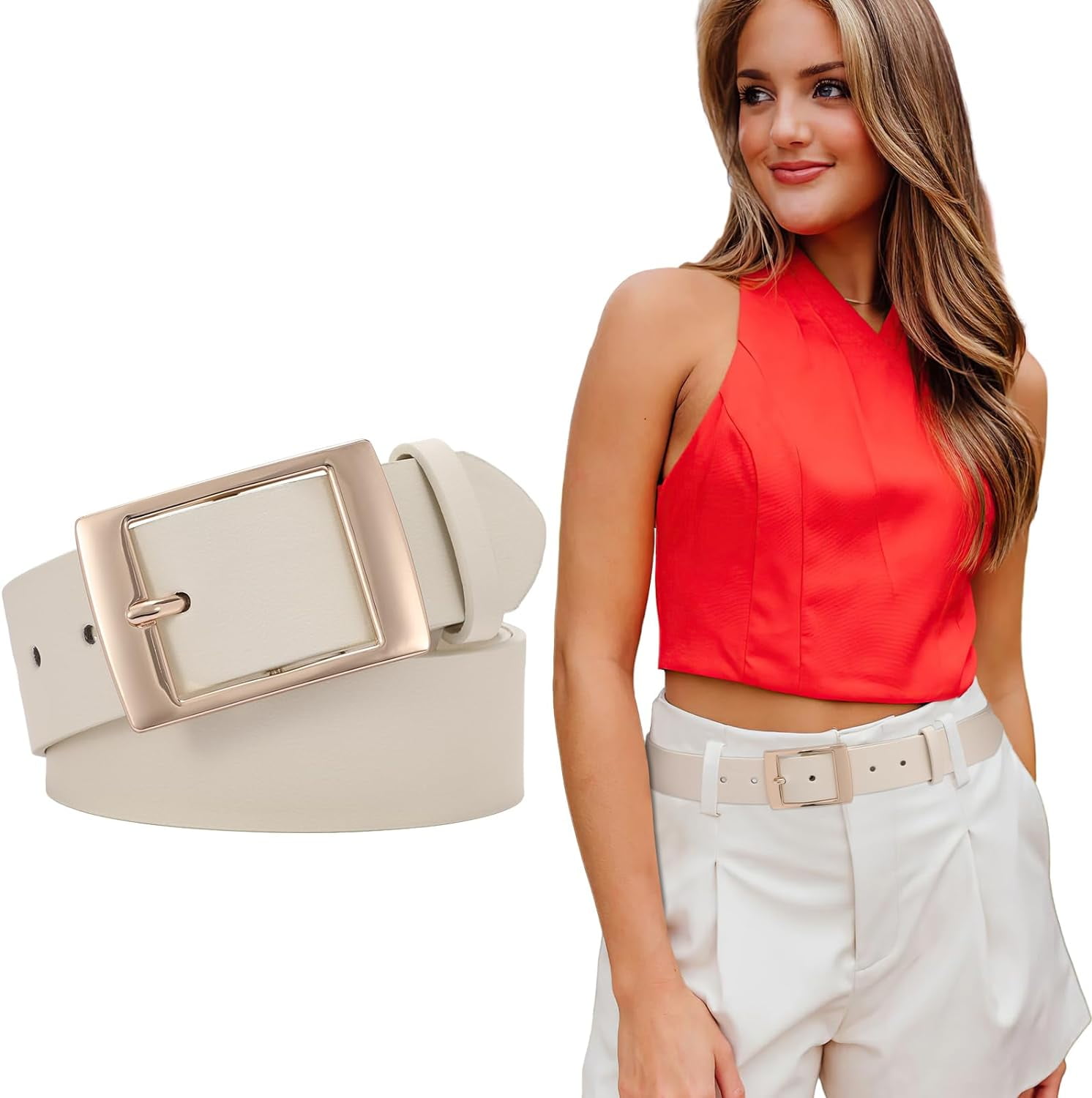 Fashion Womens Faux Leather Belts Waist Belt with Pin Buckle  display picture 1