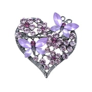 Fashion Womens Floral Silvery Crystal Rhinestone Insect Butterfly Love Flower Heart Brooch Pin