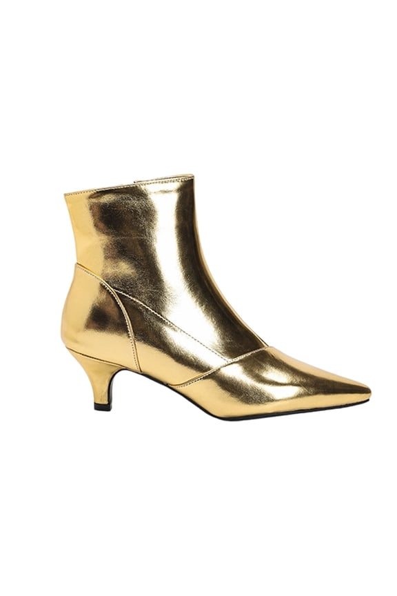 Fashion Womens Kitten Heels Ankle Boots S`exy Pointy Toe Booties Mid Heels Zipper Work Party Dress Shoes