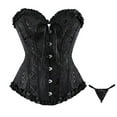 thumbnail image 1 of Fashion Womens Lace Up Corset Top Overbust Body Shaper Bustier Corsets for Women Black S, 1 of 4