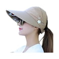 thumbnail image 1 of Fashion Womens Ladies Summer Vacation Wide Brim Foldable Sun Hat Anti-UV Beach Visor Caps Casual Hats, 1 of 9