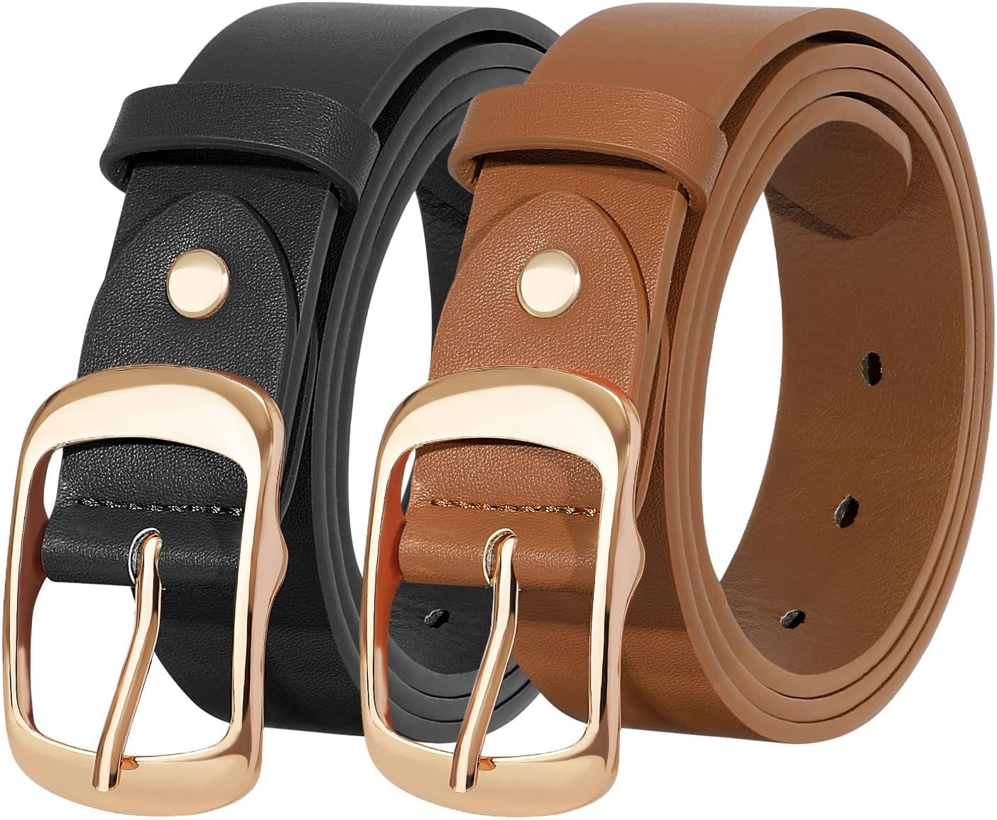 Leather Belts for Women, Soft Leather Women\'s Belts with Pin Buckle Studded Western Leather Belt for Women - AMSHRTG – AMSTERDAM  main image 4