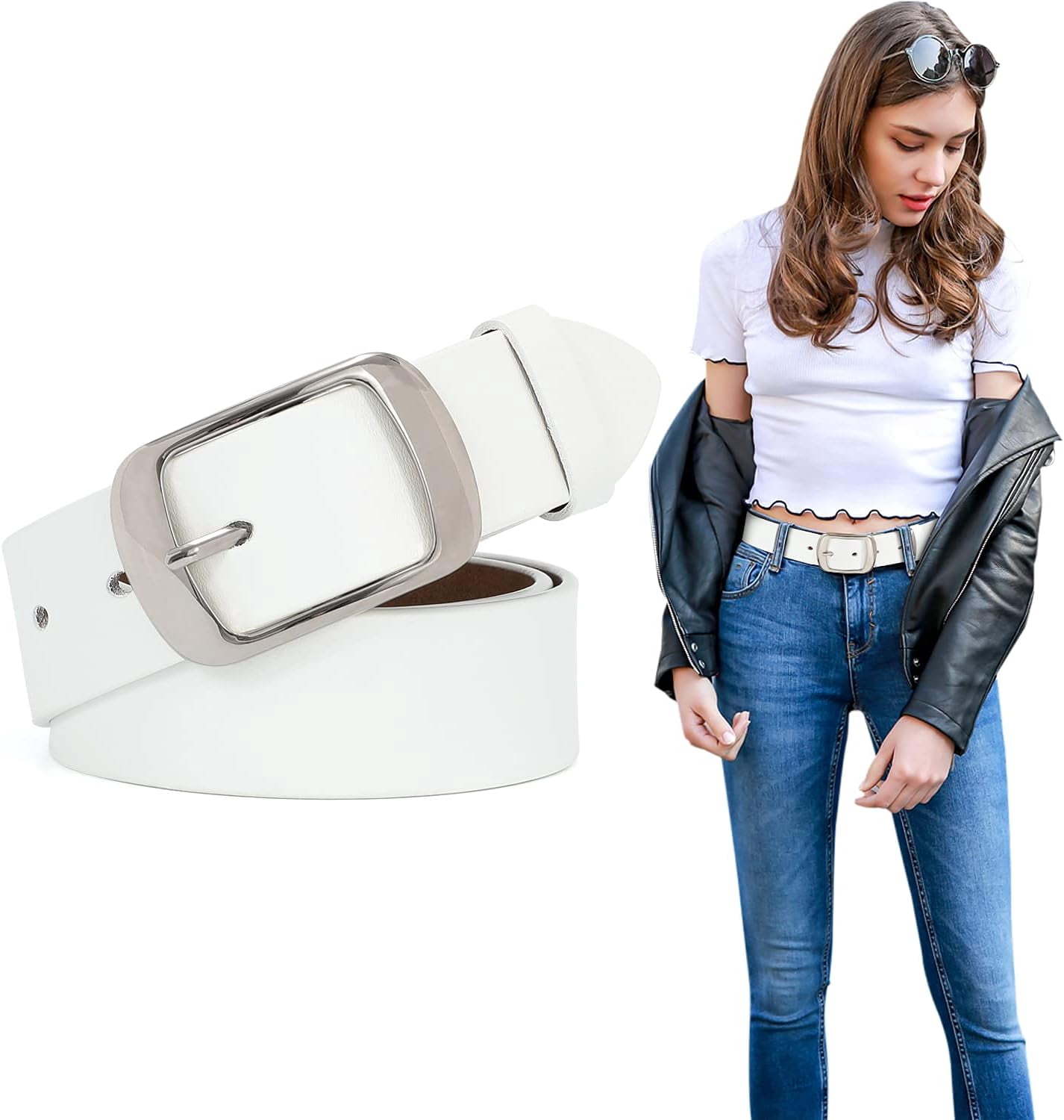 Fashion Leather Belt for Jeans Pants with Solid Pin Buckle 1.3\