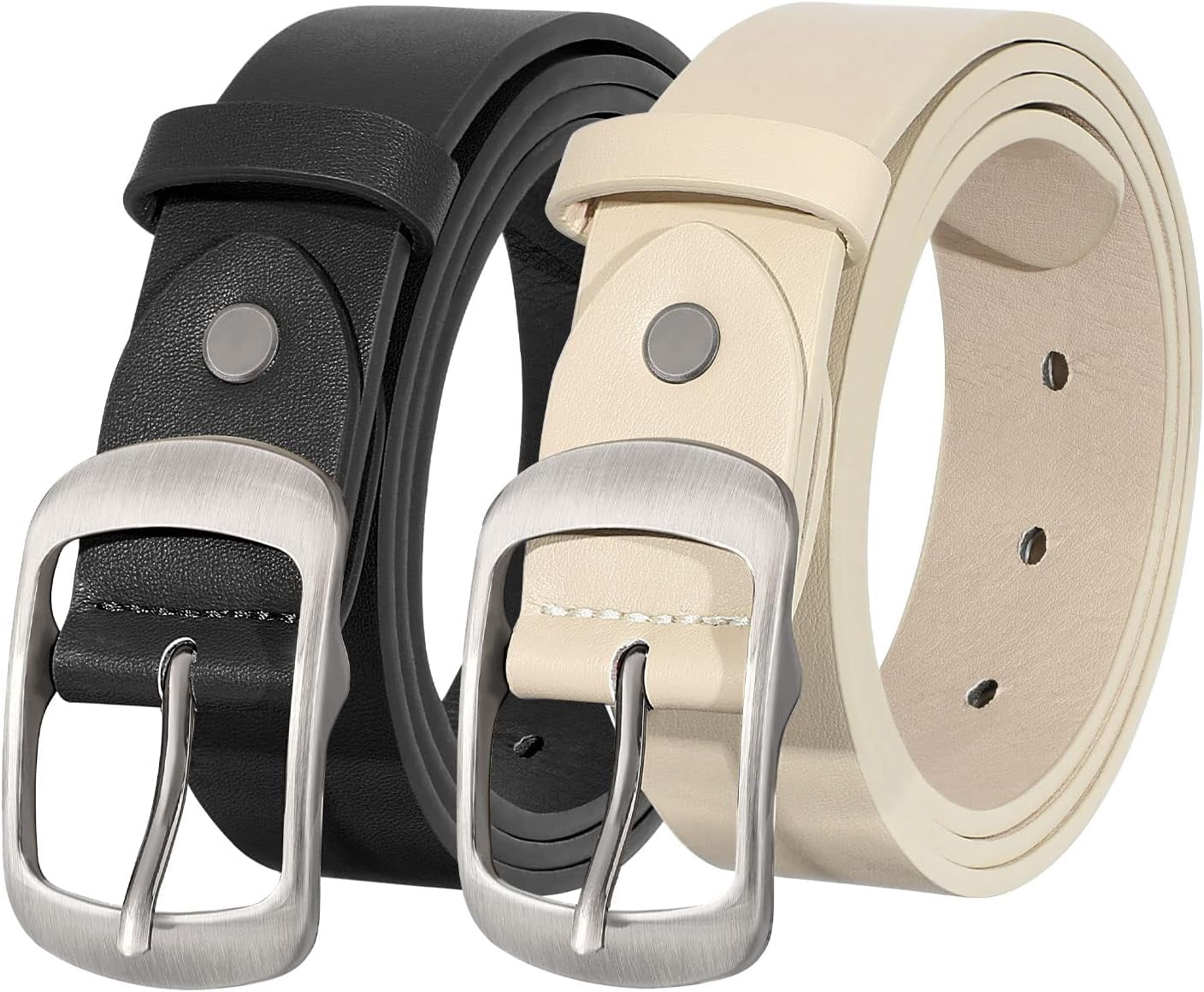 Fashion Womens Leather Belt, Soft Leather Waist Belt with 