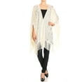 thumbnail image 1 of Fashion Womens Oversized Hand Beaded and Sequin Evening Shawl Wrap with Fringe, 1 of 4