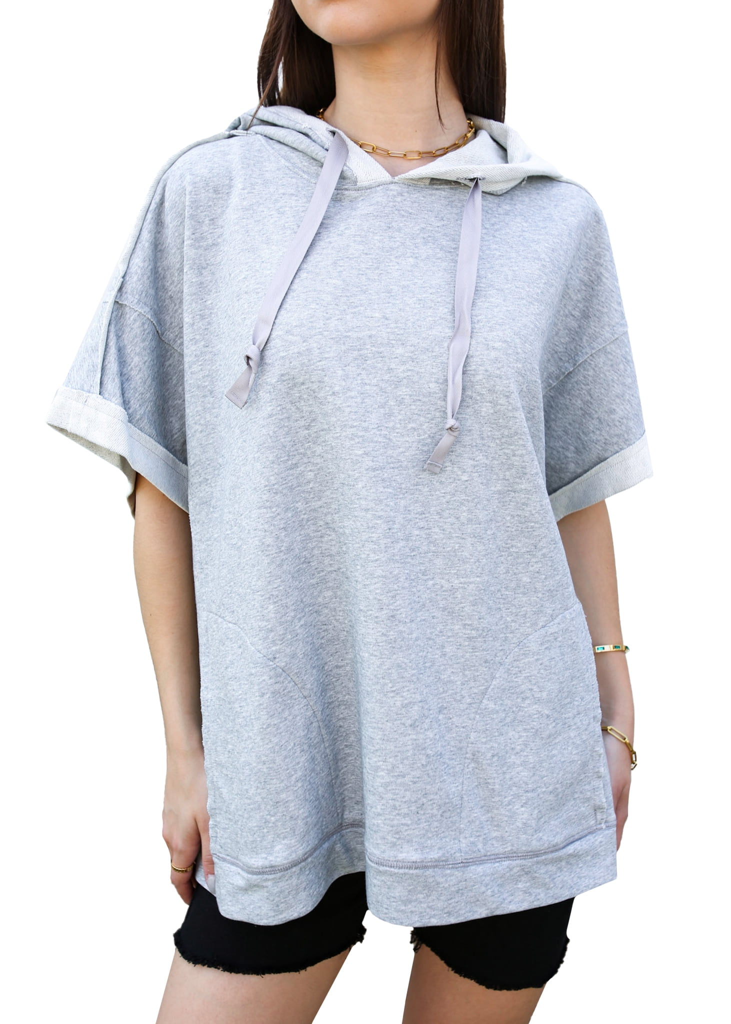 Short sleeve womens clearance hoodie
