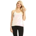 thumbnail image 1 of Fashion Womens Sequin Spaghetti Strap Crop Camisole Tank Top, Matte Shiny, 1 of 5