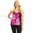thumbnail image 1 of Fashion Womens Sequin Spaghetti Strap Crop Camisole Tank Top, Matte Shiny, 1 of 5