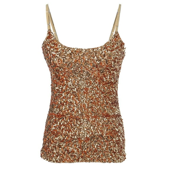 Fashion Womens Shimmer Sequins Club Spaghetti Strap Camisole Vest Tank Tops
