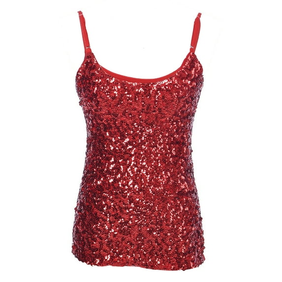 Fashion Womens Shimmer Sequins Club Spaghetti Strap Camisole Vest Tank Tops