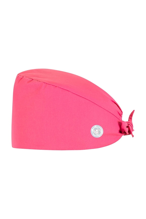 Fashion Working Caps Solid Gourd-Shaped Tie Back Hats with Button Adjustable Unisex Hats Hospital Beauty Store Uniform Accessories