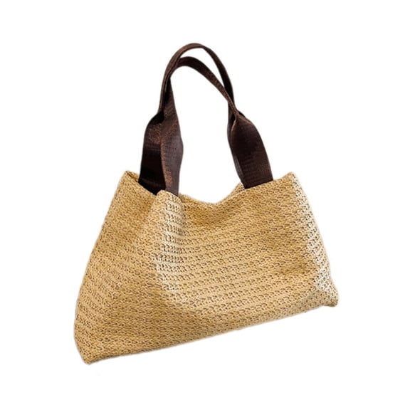 Fashion Woven Straw Handbag Beach Holiday Casual Shoulder Bag with Top Handle
