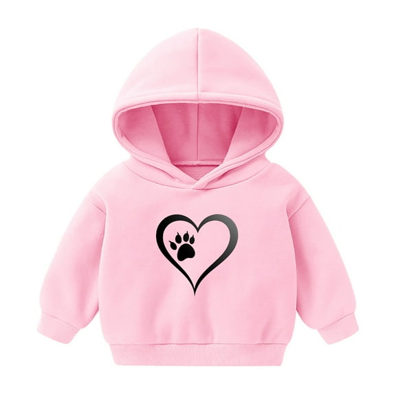 Fashion YLSDY Valentines Hoodies for Teen Girls Long Sleeve Pullover Hoodie Love Print Fashion Lightweight Tops for Kids Pink 7 Years