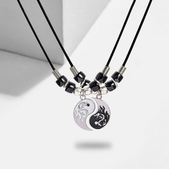 Fashion Yinyang Dragon Pattern Couples Pendant Necklace Chain Personalized Necklaces Pendant For Girlfriend