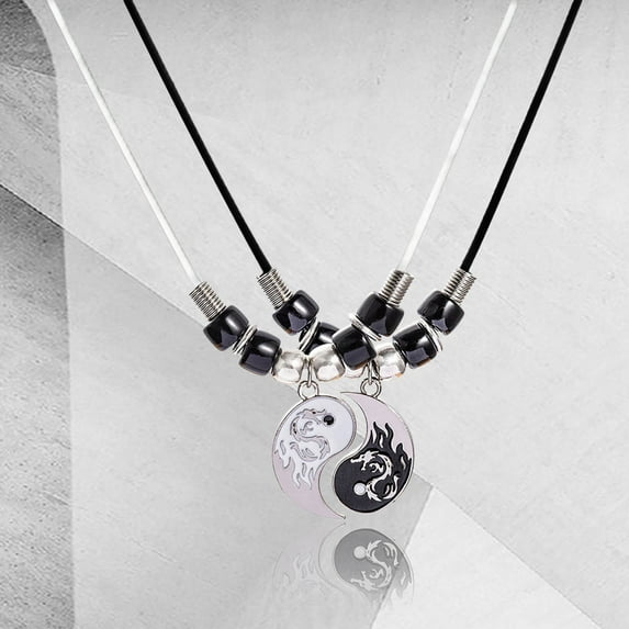 Fashion Yinyang Dragon Pattern Couples Pendant Necklace Chain Personalized Necklaces Pendant For Girlfriend