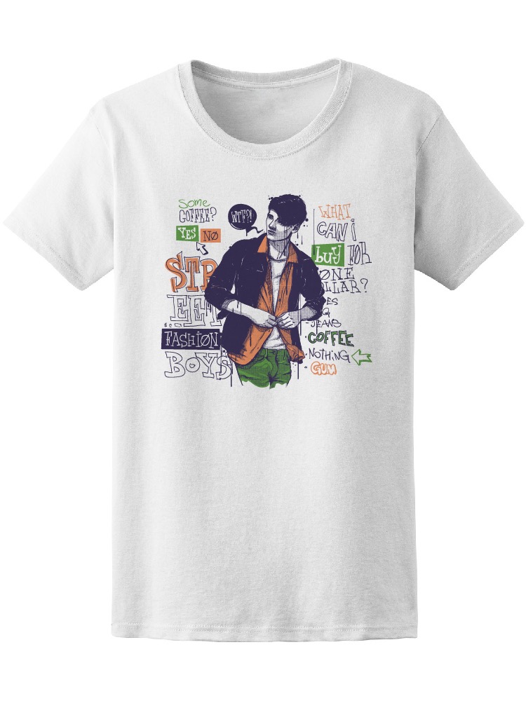 Fashion Young Boy Sketch Tee Men's -Image by Shutterstock
