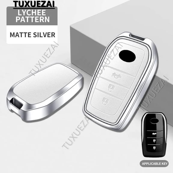 Fashion Zinc alloy+leather Car Key Case Cover For Toyota B 3 buttons key case Hilux Innova Rav4 Fortuner Yaris Case Accessories