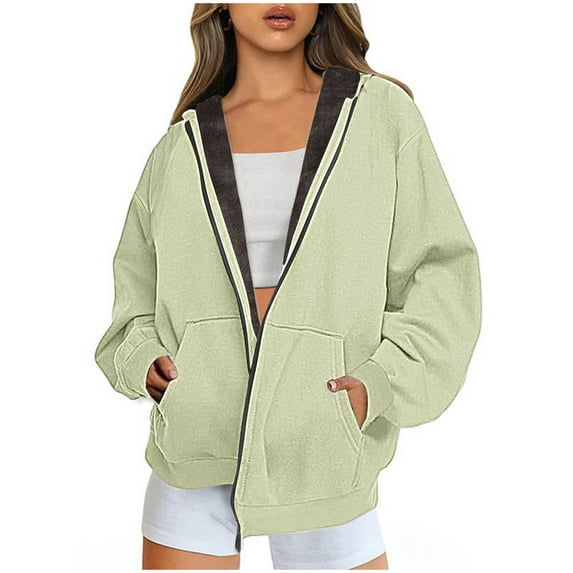 Fashion Zip Up Hoodies for Womens Pullover Plus Size Winter Warm And Fleece Heavy Printed Hooded Jacket With Zipper Double Pockets