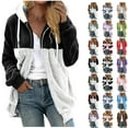 thumbnail image 1 of Fashion Zipper Up Fleece Jackets Winter Warm Plus Size V-Neck Pullover Tops Long Sleeve Hooded Blouse Sweatshirt, 1 of 6