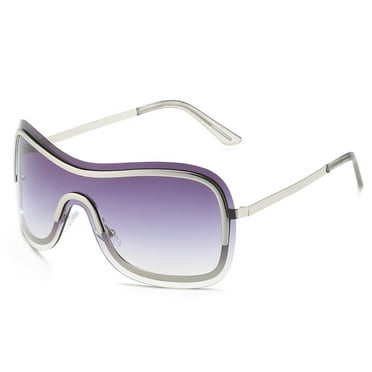 Fashion all-in-one sunglasses European and American street shooting cool sunglasses, made of PC - silver