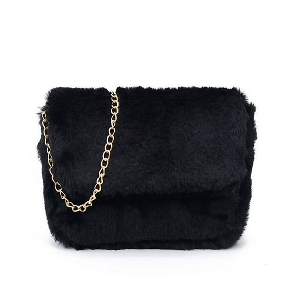 Fashion all-match one-shoulder messenger chain cute plush small bag