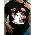 thumbnail image 1 of Womens Boo Ghost Graphic Tee T Shirt Tops Fashion and Comfortable Short Sleeve Round Neck Black S-5XL, 1 of 5