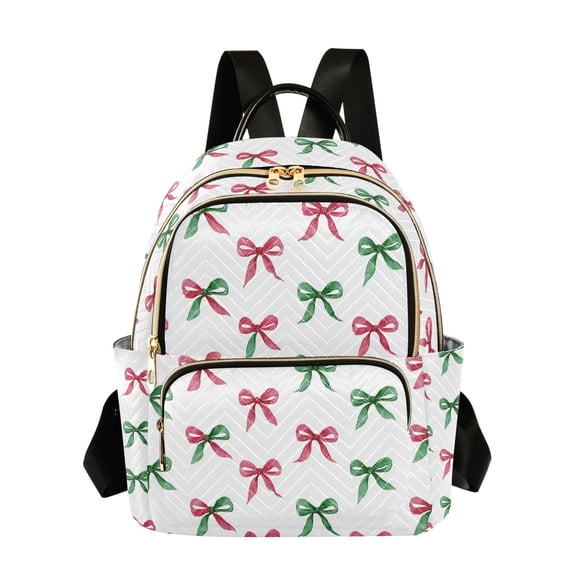 Fashion backpack Bow Red and Green quilted backpack women travel backpack suitable for travel sports