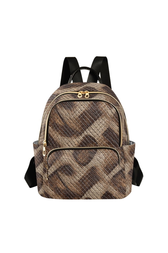 Fashion backpack Brown Python Leather quilted backpack women travel backpack suitable for travel sports