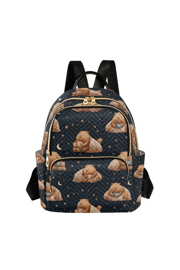 Fashion backpack Capybara Sleeping on Blanket quilted backpack women travel backpack suitable for travel sports