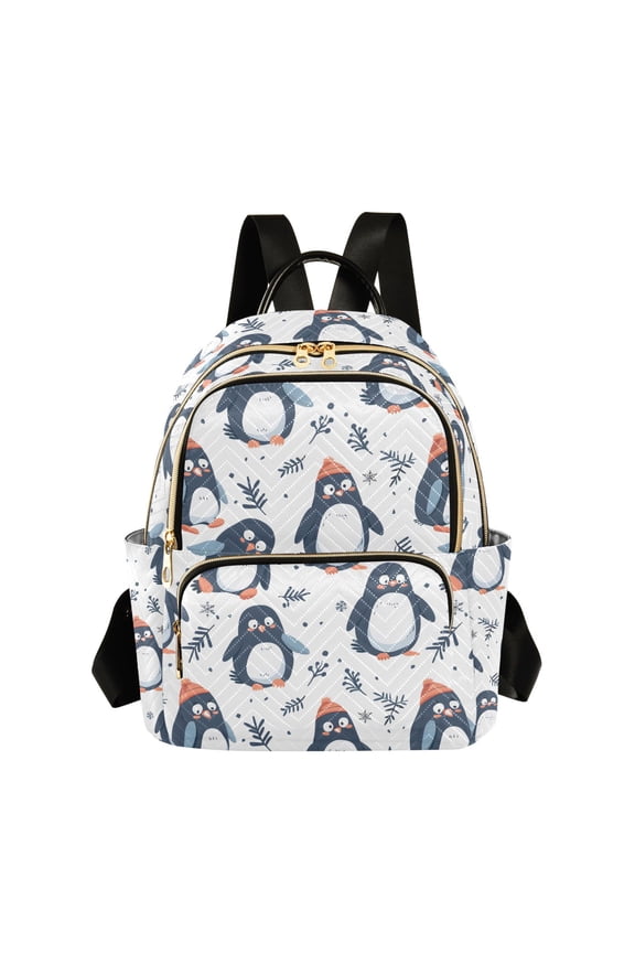 Fashion backpack Cute Penguins quilted backpack women travel backpack suitable for travel sports