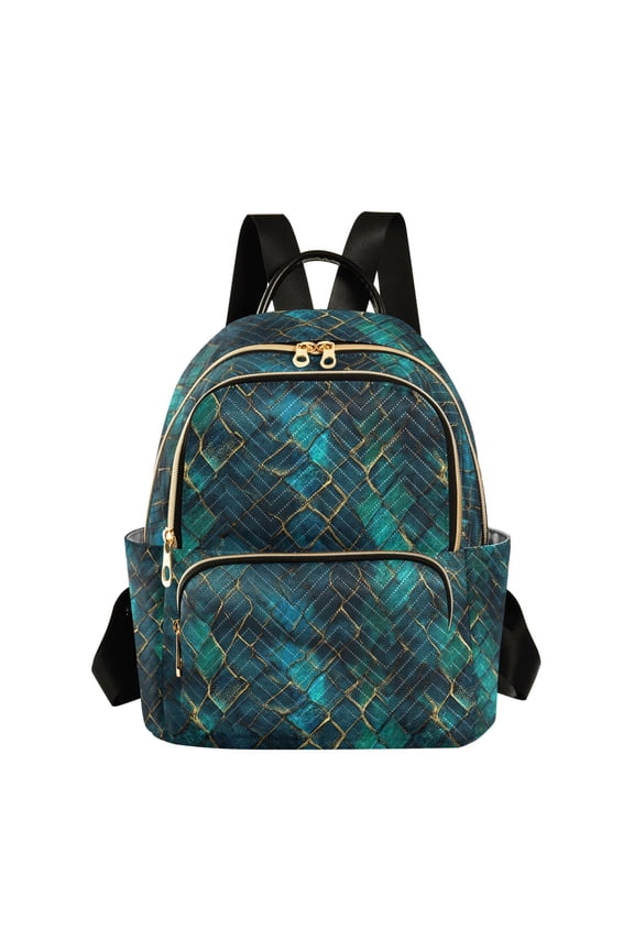 Fashion backpack Dark Blue Snakeskin quilted backpack women travel backpack suitable for travel sports