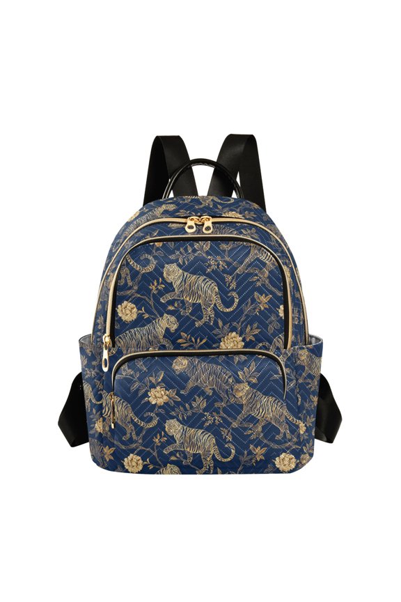 Fashion backpack Golden Tiger quilted backpack women travel backpack suitable for travel sports