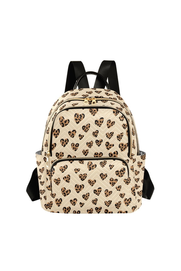Fashion backpack Leopard Print Heart quilted backpack women travel backpack suitable for travel sports