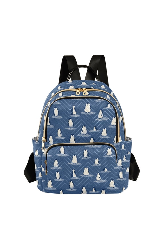 Fashion backpack Penguins Standing on Ice Floe quilted backpack women travel backpack suitable for travel sports