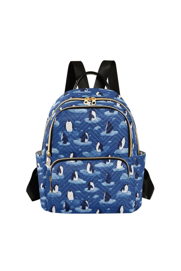 Fashion backpack Penguins on Ice quilted backpack women travel backpack suitable for travel sports