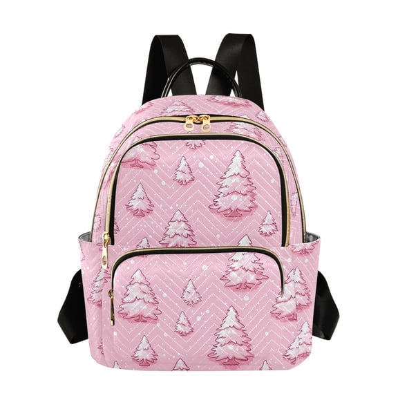 Fashion backpack Pink Christmas Trees quilted backpack women travel backpack suitable for travel sports