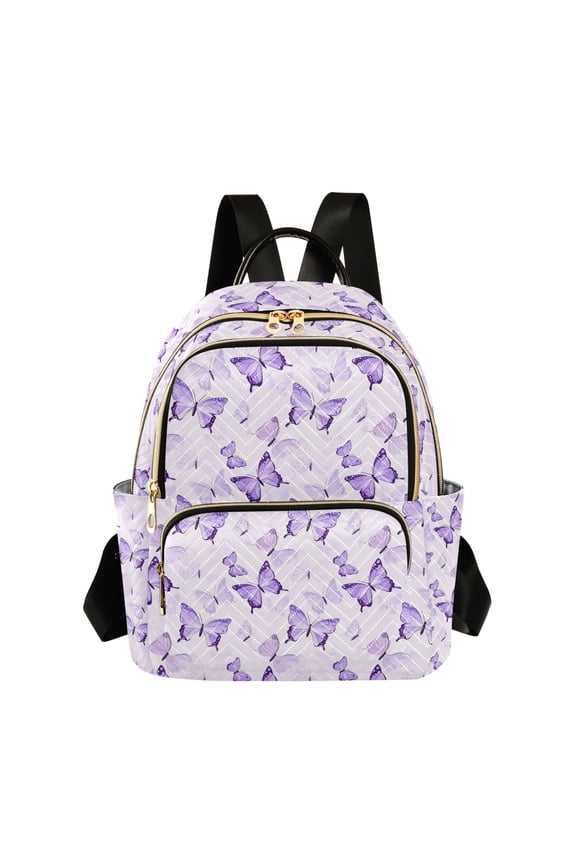 Fashion backpack Purple Butterflies quilted backpack women travel backpack suitable for travel sports