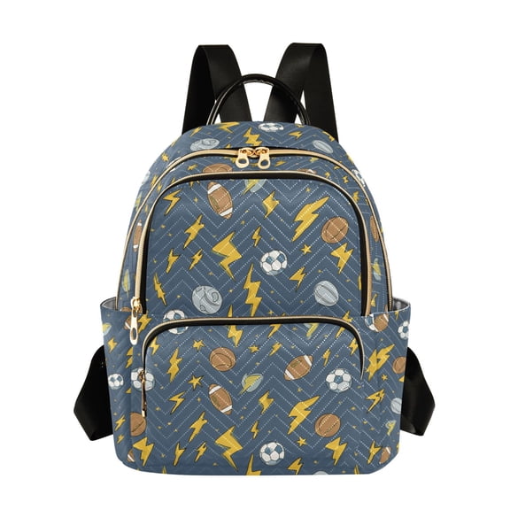 Fashion backpack Soccer Ball and Yellow Lightning quilted backpack women travel backpack suitable for travel sports