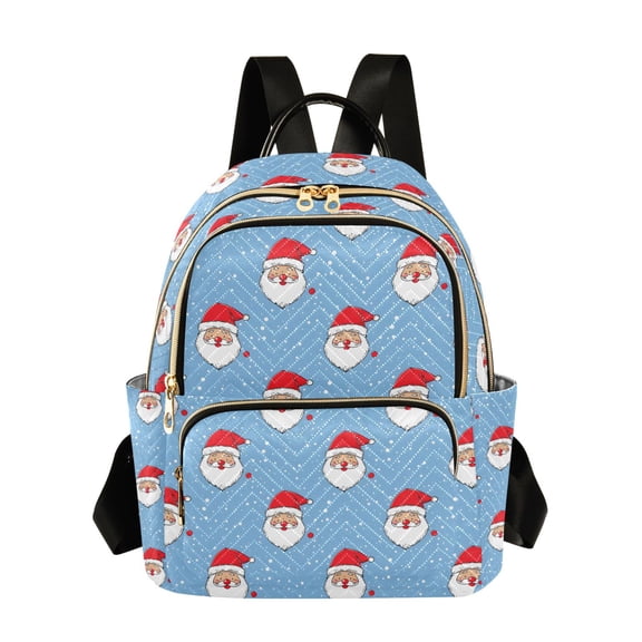 Fashion backpack Wearing A Christmas Hat Santa Claus quilted backpack women travel backpack suitable for travel sports