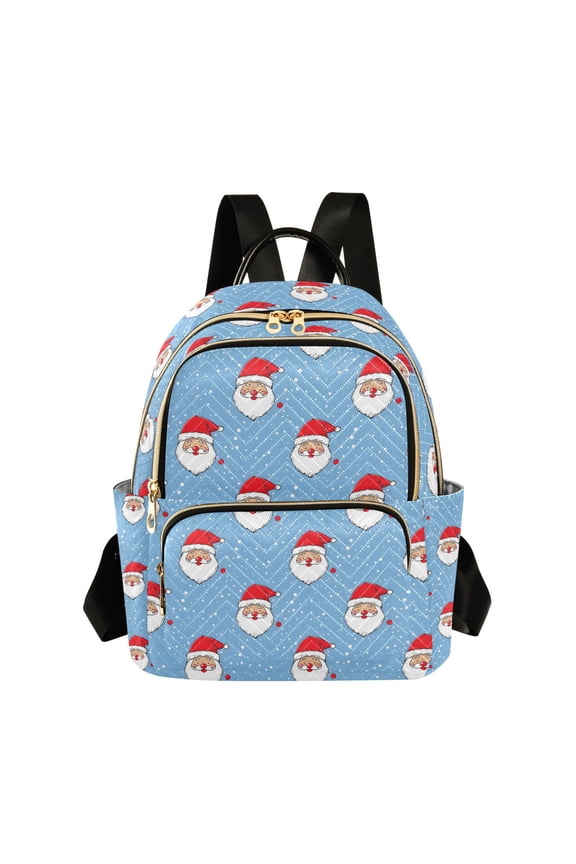 Fashion backpack Wearing A Christmas Hat Santa Claus quilted backpack women travel backpack suitable for travel sports