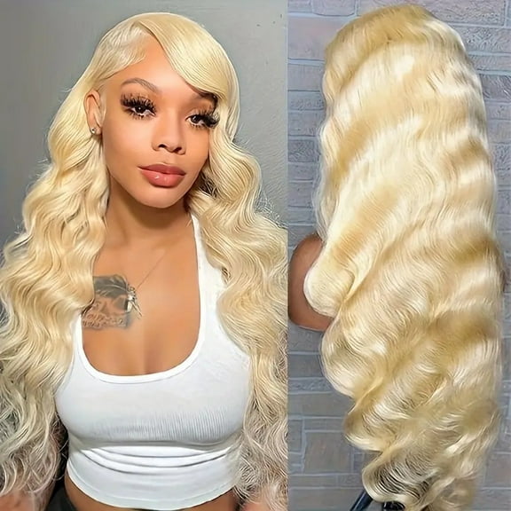Fashion blond wigs African lace front side parting big wave long curly wigs