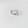 thumbnail image 1 of Womens 925 Sterling Silver Ring Korean Floral Design Cross Wound X-Type Multi-Layer Ring Festival Gift for Her Elegant Jewelry, 1 of 4