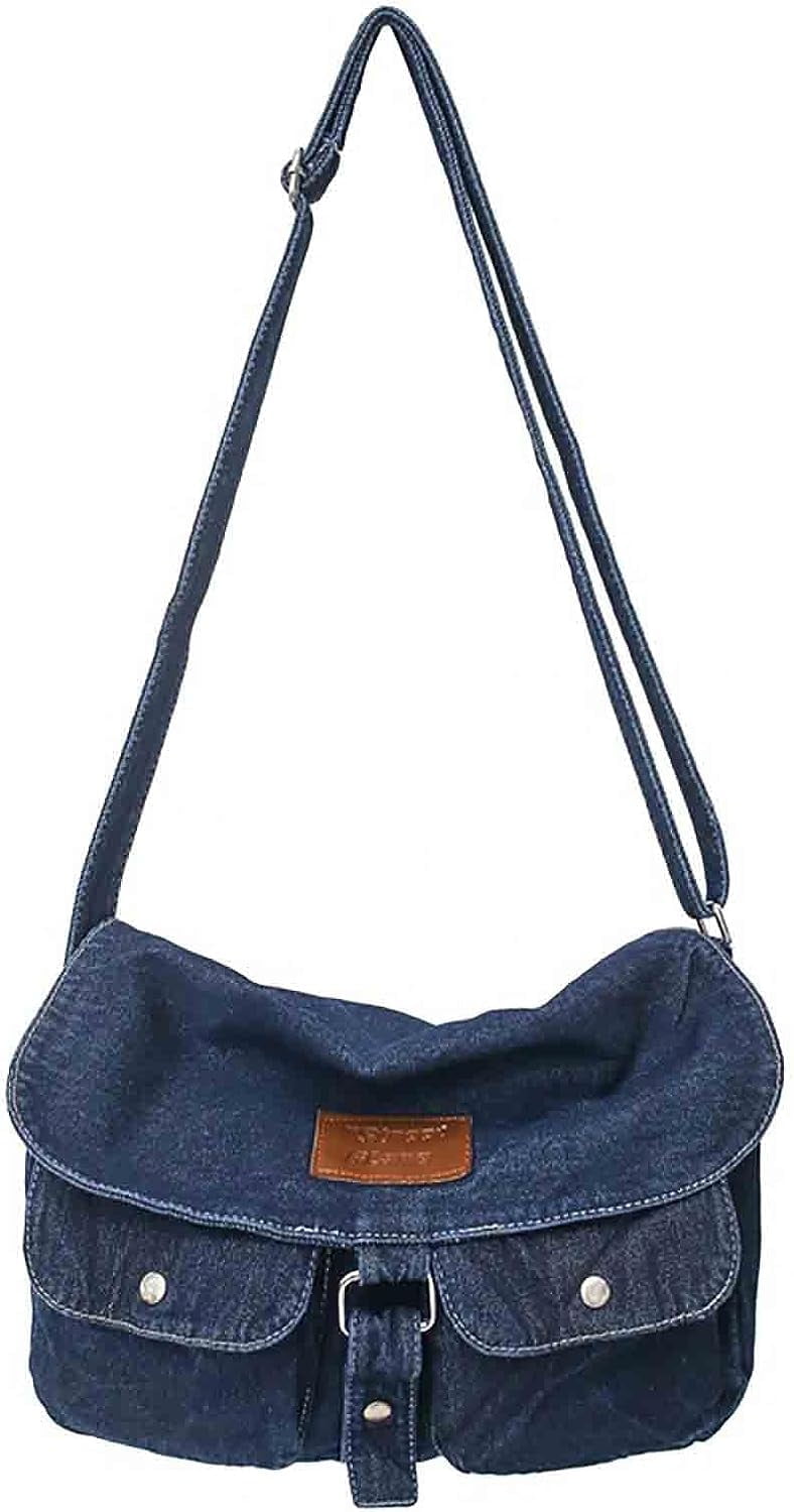 Fashion denim handbag shoulder bag large capacity retro Messenger
