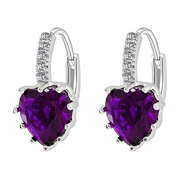 Fashion earrings, zircon ear button, peach heart multi color jewelry