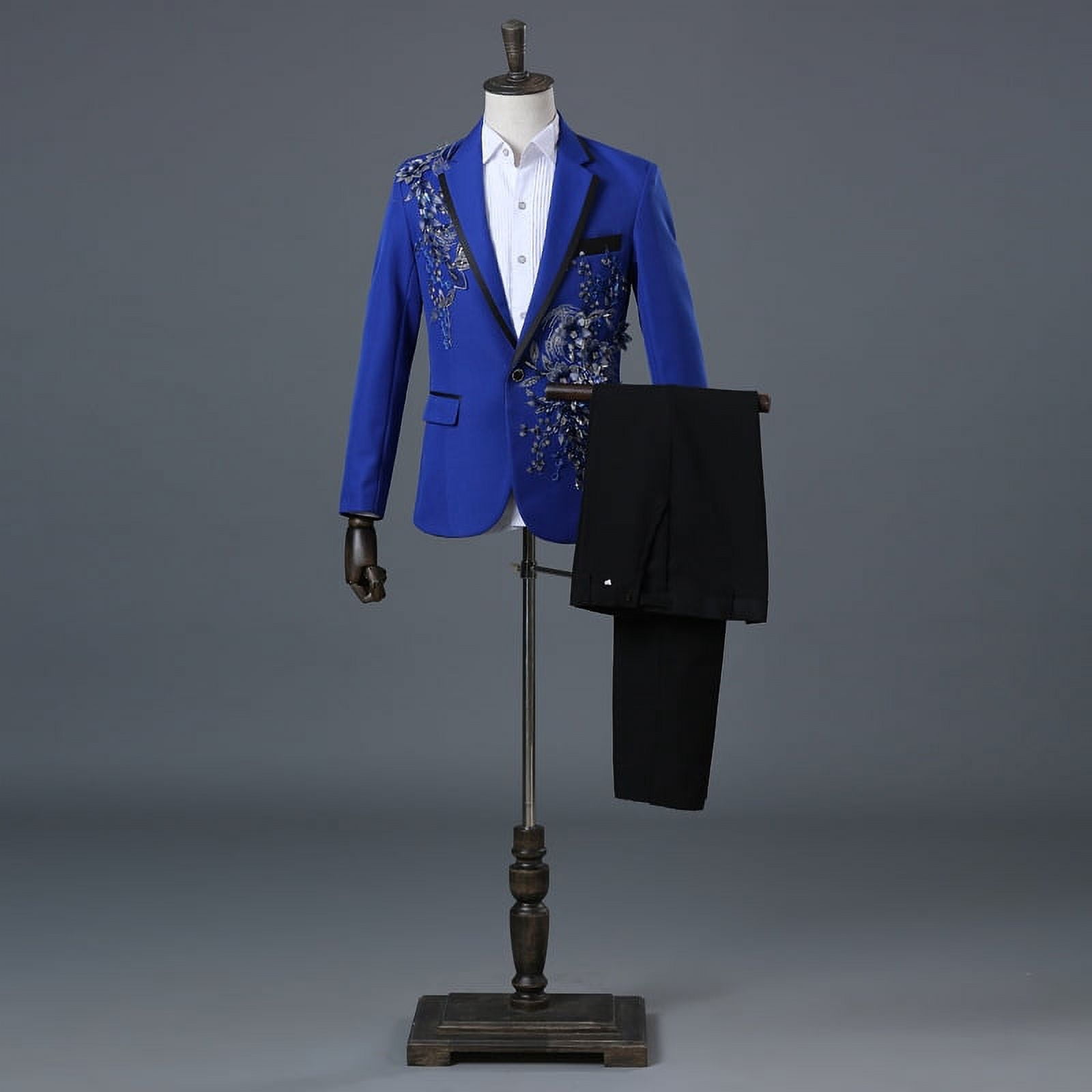 Veste De Costume Homme à Paillettes Velours - Blazer Scène Soirée Mariage Prom - Symétrique Élégant