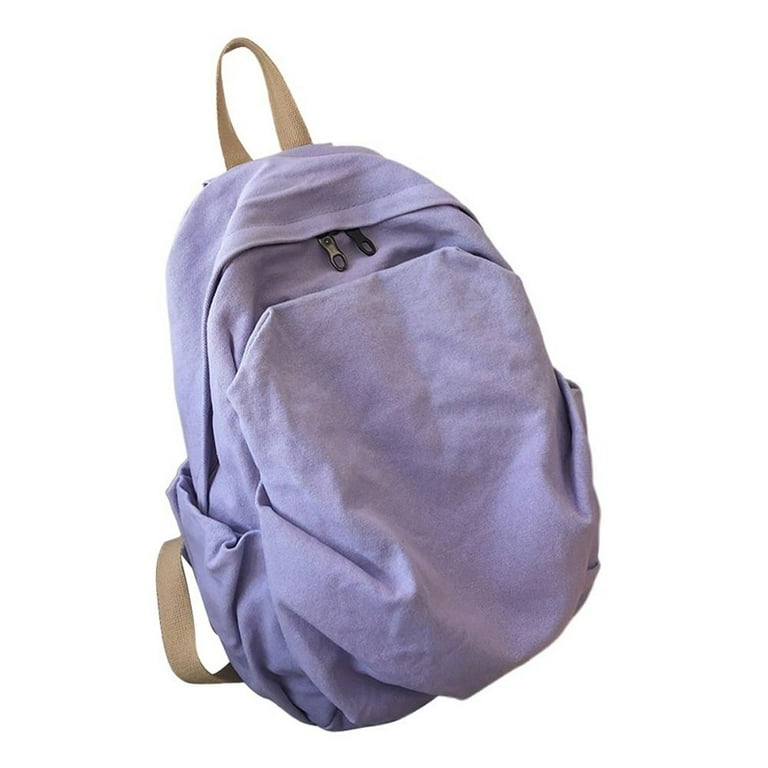 Fashion for Students Solid Color Simple for Women Schoolbag Zipper