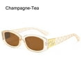 thumbnail image 1 of Fashion for Women & Men Unique Trendy UV400 Protection Oval Small Frame Sunglasses Summer Eyewear Rectangle Shades Ladies Sun Glasses CHAMPAGNE-TEA, 1 of 8
